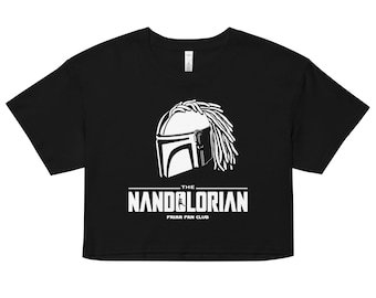 Top corto Nandolorian / Tatis x Mandalorian / Padres Mashup en blanco y negro