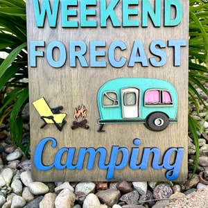 Weekendvoorspelling Camping SVG lasergesneden bestandssjabloon