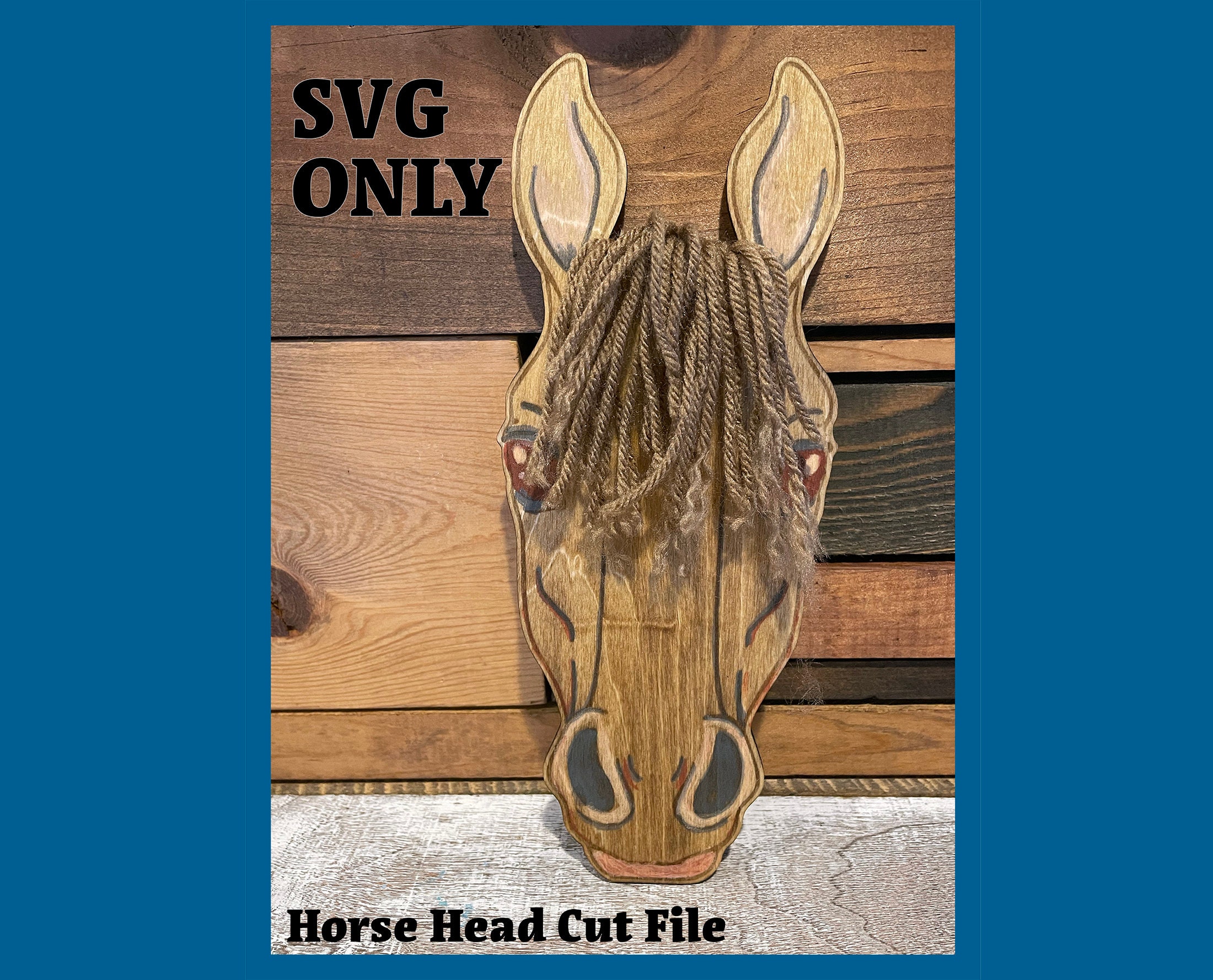 SVG Cut File Horse Head Shape Etsy