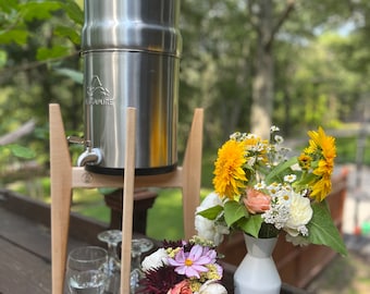 Handmade Hardwood Water Filter Stand: MCM Design, Fits Berkey