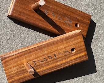 MCM Walnut Wall Hook: Personalized Entryway Organizer, Handmade