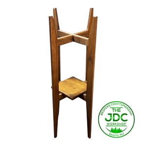 Handmade Hardwood Water Filter Stand: Mid-Century Modern Design