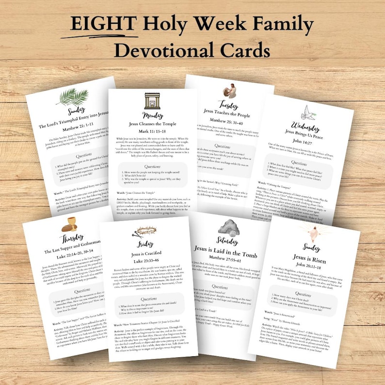 LDS Holy Week Family Devotional Cards/ Easter/ LDS Printable - Etsy