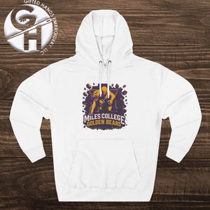 College Fleece Hoodie, Miles Golden Bears Sweatshirt, University Apparel, Three-Panel Pullover, School Spirit Outerwear, Sports Fan Gift