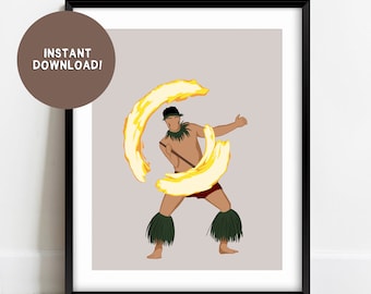 Siva Afi | Digital Art Download | Samoan Art | Samoan Male | Digital Print | Pacific Island Illustration | Polynesian Art