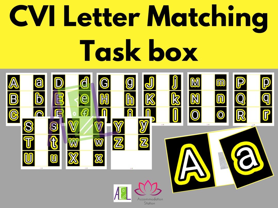 CVI Upper and Lowercase Letters Task Box CVI Friendly With - Etsy