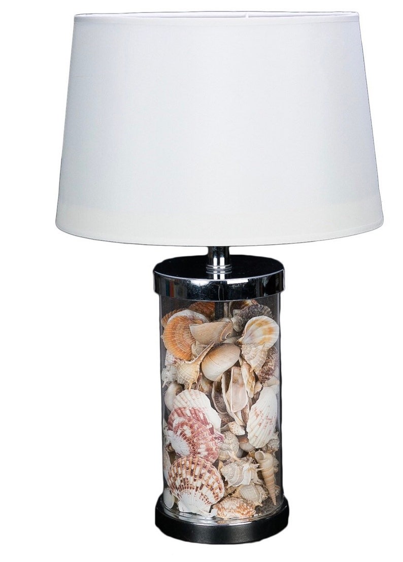 Accent lamp filled with sea shells and sand from Gulf of Mexico Accent lamp filled with sea shells and sand from Gulf of Mexico