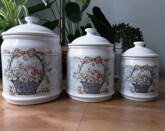 Vintage Floral Canisters