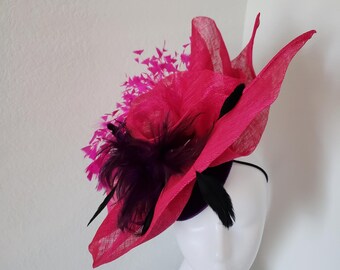 Handcrafted Sinamay Feather Fascinator – Kentucky Derby, Ascot Races.