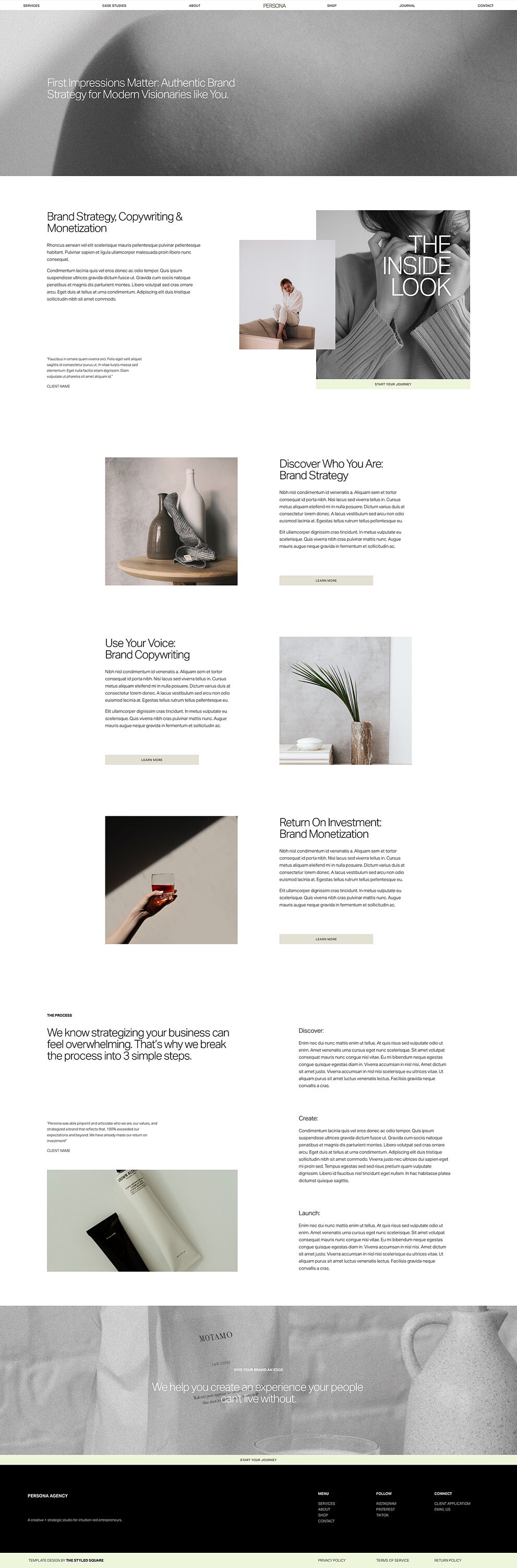 Designer Squarespace 7.1 Website Template, Minimal and Layered Design ...