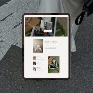 Plantilla de sitio web parisino Squarespace 7.1, diseño editorial