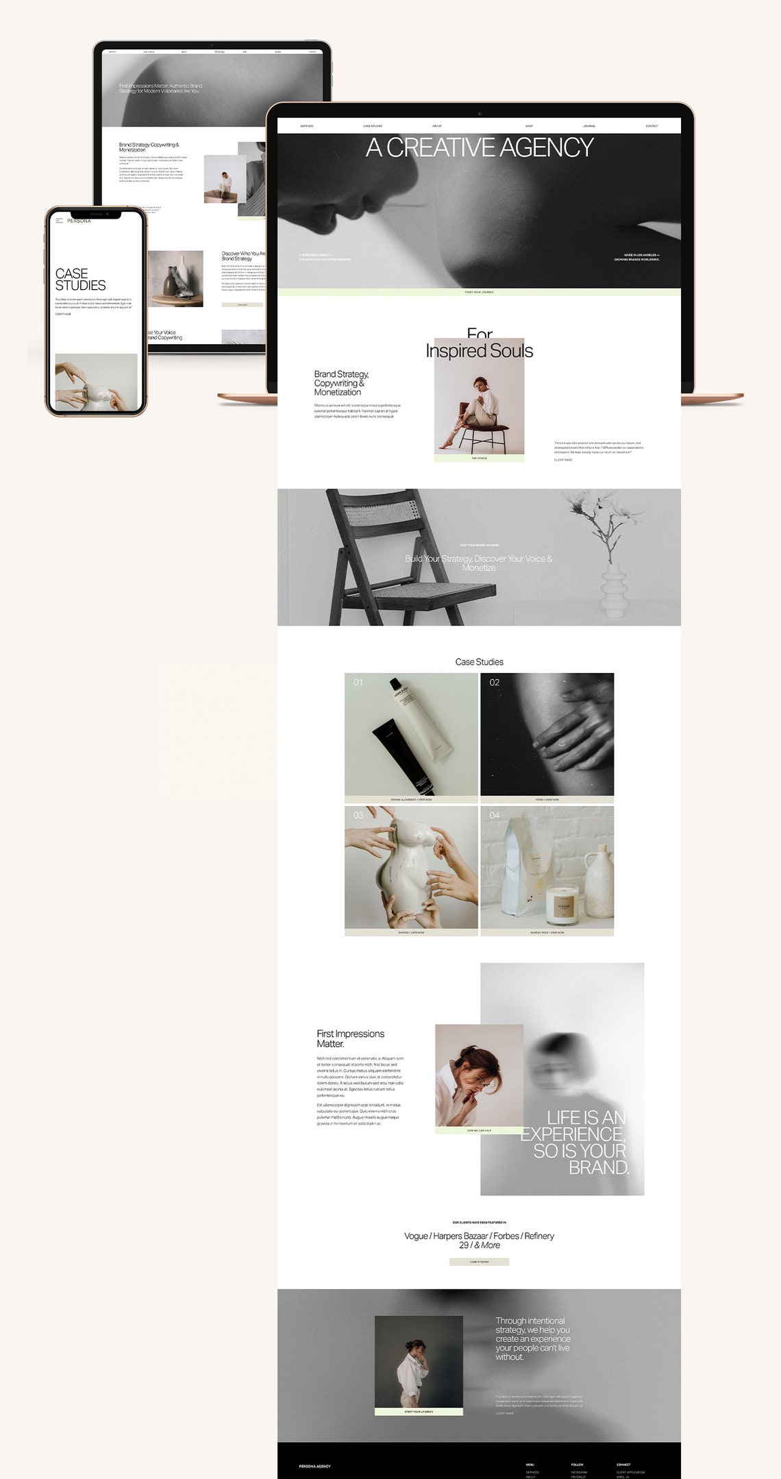 Minimal Squarespace 7.1 Website Template, Fluid Engine Design - Etsy