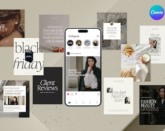 Canva: Luxurious Content Creator Social Media Template Pack