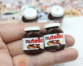 Mini Resin Nutella Spread Keyrings – Set of 2 | Resin Nutella Chocolate Charm | Fast Food Novelty Keychain | Funny Gift
