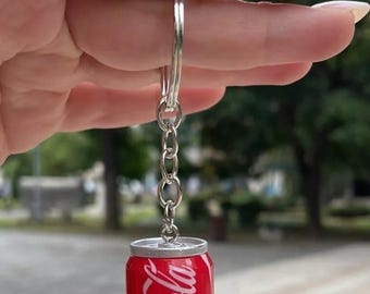 Mini Resin Coca Cola Can Keyrings – Set of 3 | Realistic Coke Charm | Fun Novelty Keychains | Miniature Drink Accessory Gifts