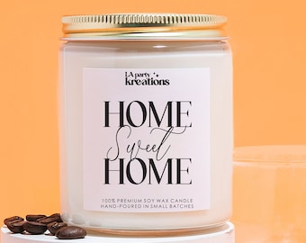 HOUSEWARMING CANDLE GIFT, Moving Away Gift, New Home, First Home Candle Gift, Personalized Gift, Soy Candle, Home Sweet Home