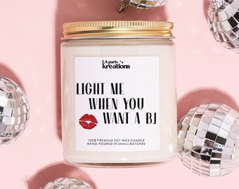 Funny Valentine's Candle Gift for Boyfriend, Anniversary Gift for Him, BJ Scented Candle Gift,  Gift for Him, Naughty Valentine's Day candle
