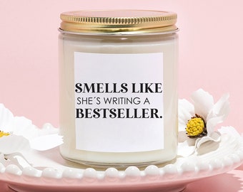 Author Gift, Aspiring Author Inspirational Candle, Writing Bestseller Candle Gift for Her, Candle Gifts for Young Writers