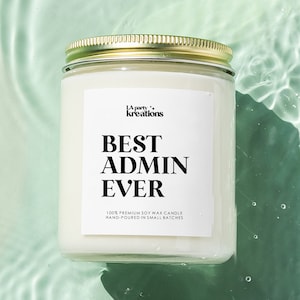 Administrative Professionals Day Gift candle, Administrative Candle Thank You, Best Admin Assistant Ever, Admin Assistant Appreciation Gift