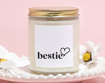 Regalo de vela Bestie, regalo de cumpleaños del mejor amigo, regalo de vela de amistad, regalo de vela para ella, vela bestie de trabajo de compañero de trabajo