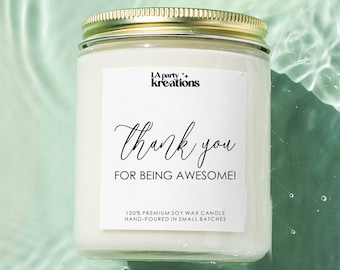 Vela de agradecimiento, vela de reconocimiento, idea de regalo de reconocimiento a compañeros de trabajo, vela de agradecimiento para maestros, entrenadores y niñeras, regalo para el mejor amigo