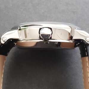 Herrklocka Automatisk Självuppdragande Mekaniskt Urverk Romerska Siffror Svart Läderarmband Lyxigt Klassiskt Professionellt Gentlemanarmbandsur bild 4