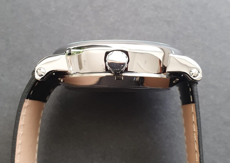Herrklocka Automatisk Självuppdragande Mekaniskt Urverk Romerska Siffror Svart Läderarmband Lyxigt Klassiskt Professionellt Gentlemanarmbandsur bild 4