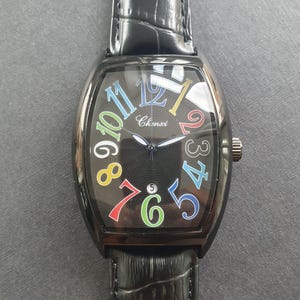 Men Tonneau Watch Classic Luxury Business Smart Casual Leather Strap Square Barrel Professional Gentleman Wristwatch