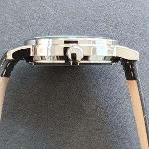 Men Automatic Watch Manual Winding Mechanical Balance Wheel Movement Skeleton Black Leather Strap Classic Professional Gentleman Wristwatch image 2