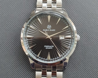 Men Classic Watch Smart Casual Business Luxury Stainless Steel Bracelet Sunburst Dial Exquisite Professional Gentleman Dress Wristwatch