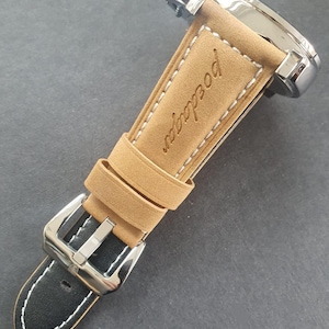 Men Chronograph Watch Luminous Military Marine Sport Classic Luxury Green Dial Brown Leather Strap Wristwatch image 3