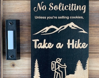 Funny 'Take a Hike' No Soliciting Wood Sign