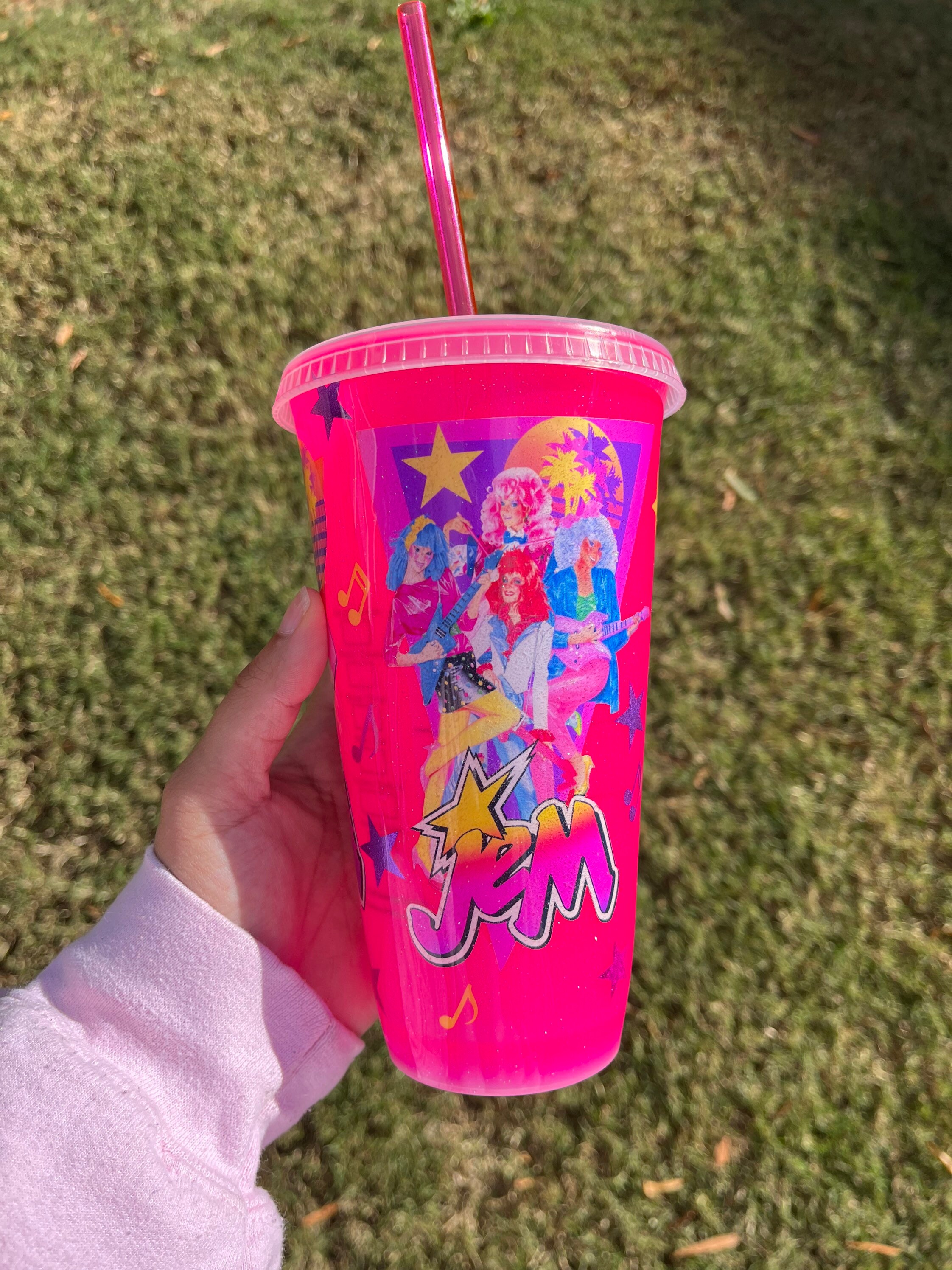 80s Nostalgia Neon Hot Pink Starbucks Tumbler Etsy