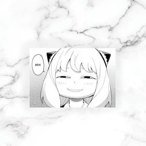 Smug Young Spy Anime Rectangle  Sticker Anime Inspired Decal, Laptop Decal, Decal, Anime, Anime Decal, waterproof sticker