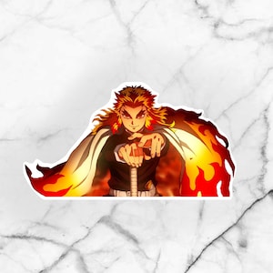 Fire Swordsman Anime Sticker: Waterproof Laptop Decal