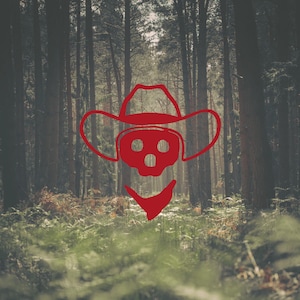 Outlaw Skull Cowboy Decal: Car, Laptop, Water Bottle