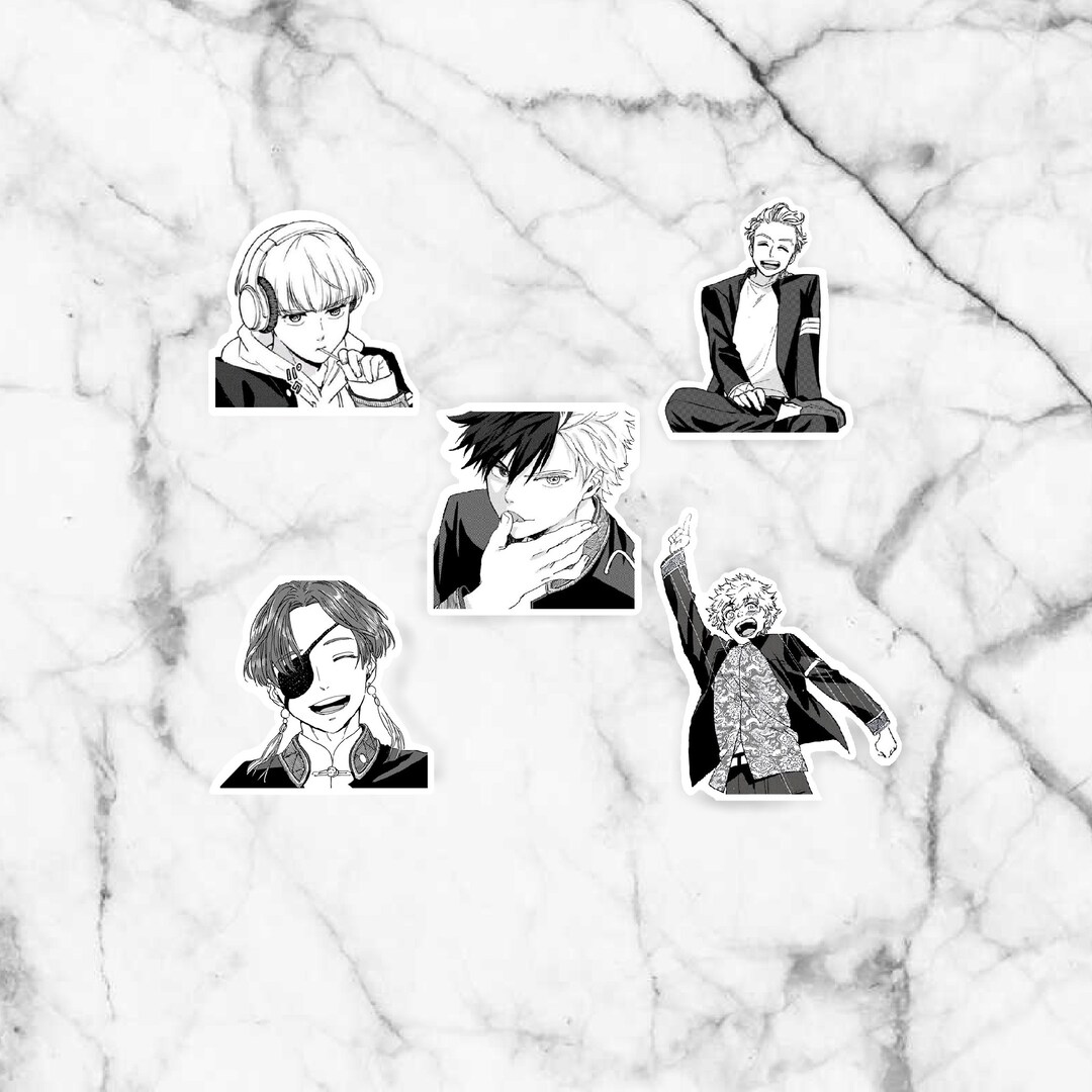 Fighting Students Anime Stickers: Glossy Vinyl Manga Stickers - Etsy