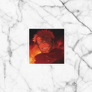 Smug Villain Square Sticker, Cursed Villain sticker, Anime sticker, laptop stickers,