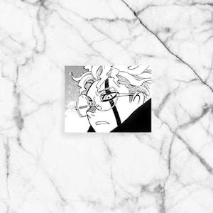 Ghostly Masked Rectangle Anime Sticker, Laptop sticker, Anime sticker, manga sticker