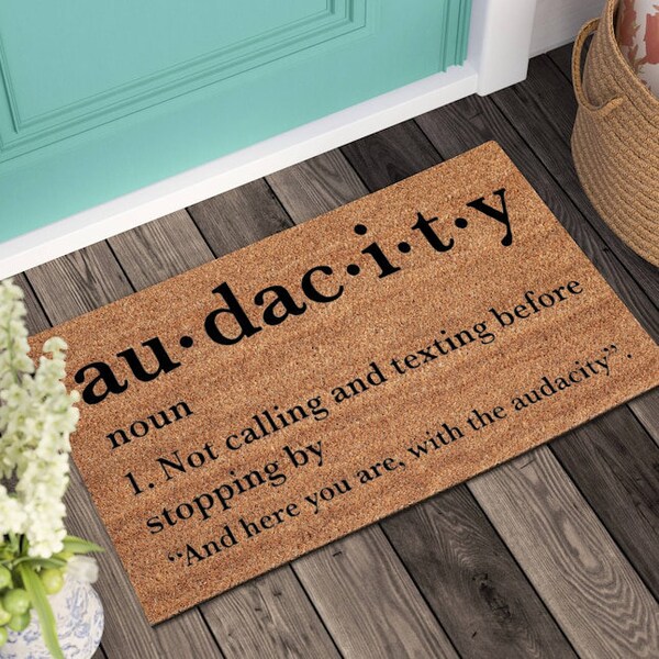 Audacity Definition Doormat Etsy