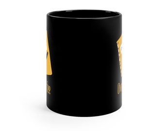 Black Ceramic Mug, 11 oz. Mug, Coffee Mug, Notes Coffee Mug, Journal Mug, Gift Mug