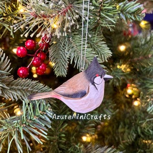 Handmade Wood Carving BirdFigurine with Pedestal Red-whiskered bulbul |Pycnonotus jocosus | Laser Engraving Optional | Home Decor | Ornament