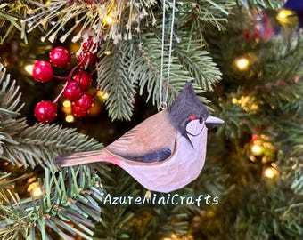 Handmade Basswood Red-whiskered Bulbul Figurine | Bird Lover Gift