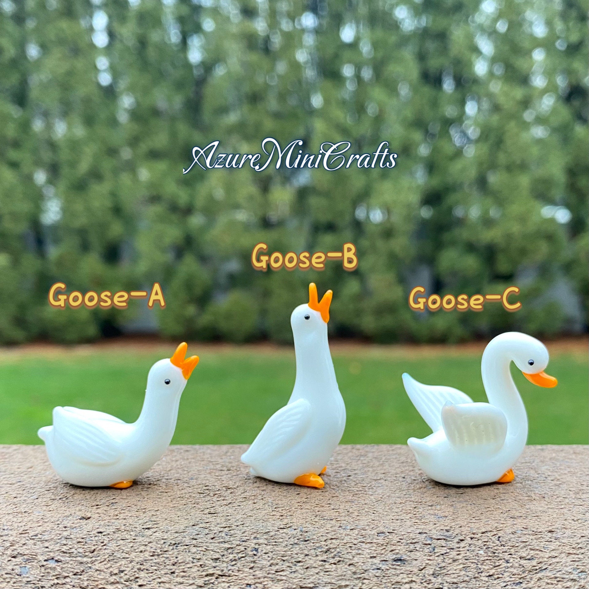 Handmade Glass Goose Miniature Glass Animal Etsy