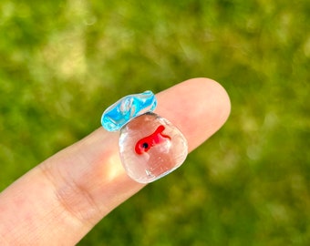 Handmade Glass Cat Fish Tank Miniature | Cat Lover Gift