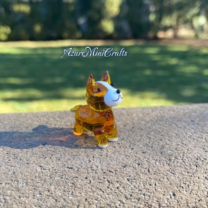 Handmade Glass dog corgi Miniature | Glass Animal | Dog Lovers Gift