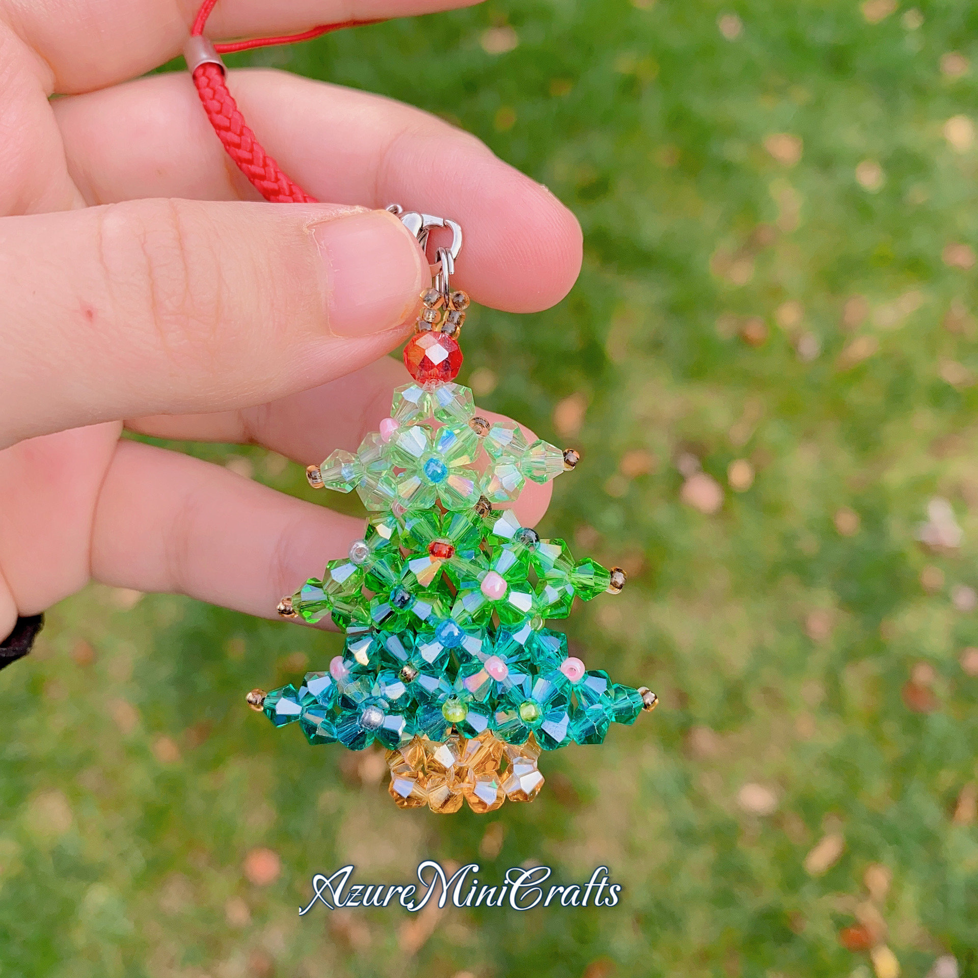 Acrylic Crystal Christmas Tree Pendant Ornament Etsy