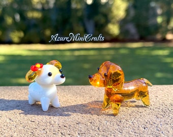 Handmade Glass Dog Miniature | Dachshund, Spaniel, Cavalier King Charles