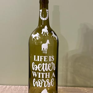 Horse Bottle, Decorated Bottles, Horses, Home Decor