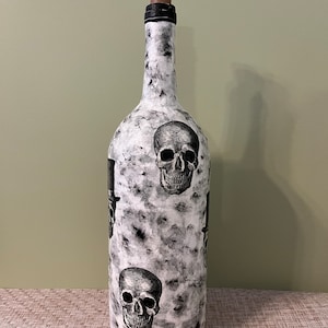 Halloween Bottle, Skulls, Wine Bottles, Home Decor